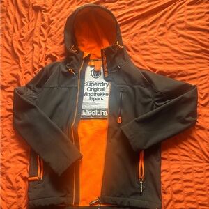 Superdry Windtrekker Jacket - Black and Orange